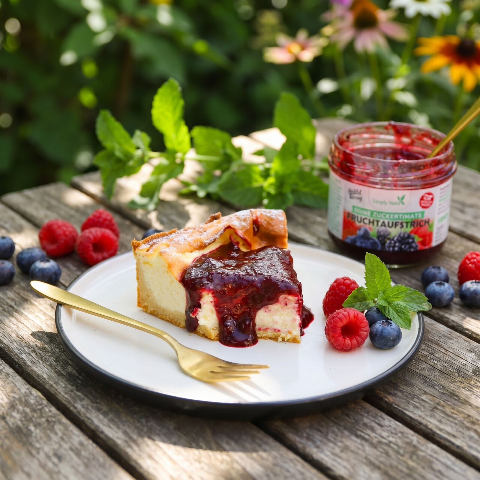 Low-Carb und Keto Käsekuchen mit Mönchsfrucht