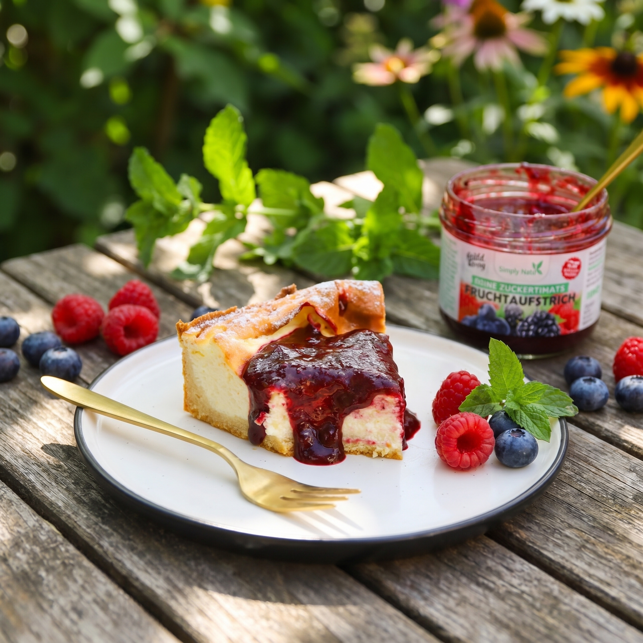 Low-Carb und Keto Käsekuchen mit Mönchsfrucht