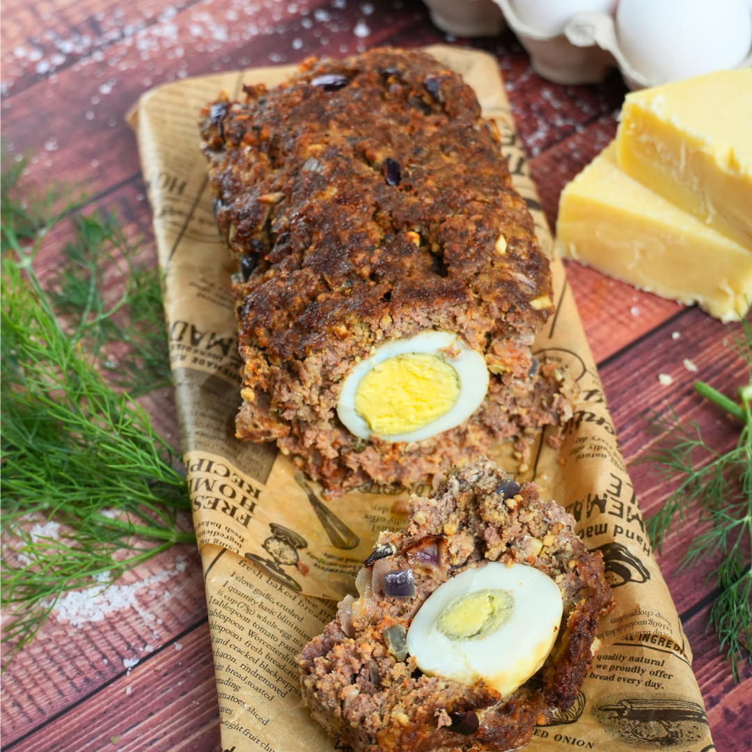 Low-Carb „Falscher Hase“ Hackbraten mit Ei