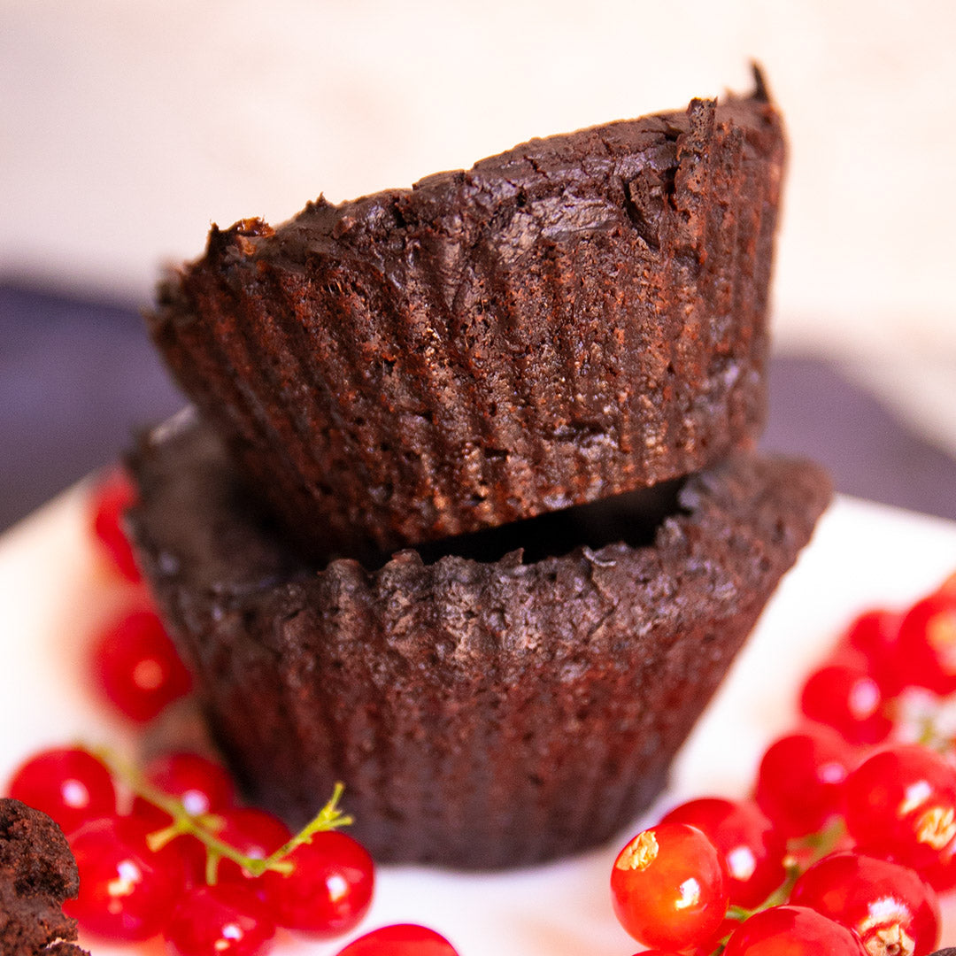 Low-Carb & Keto Schokomuffins mit Trinkschokolade