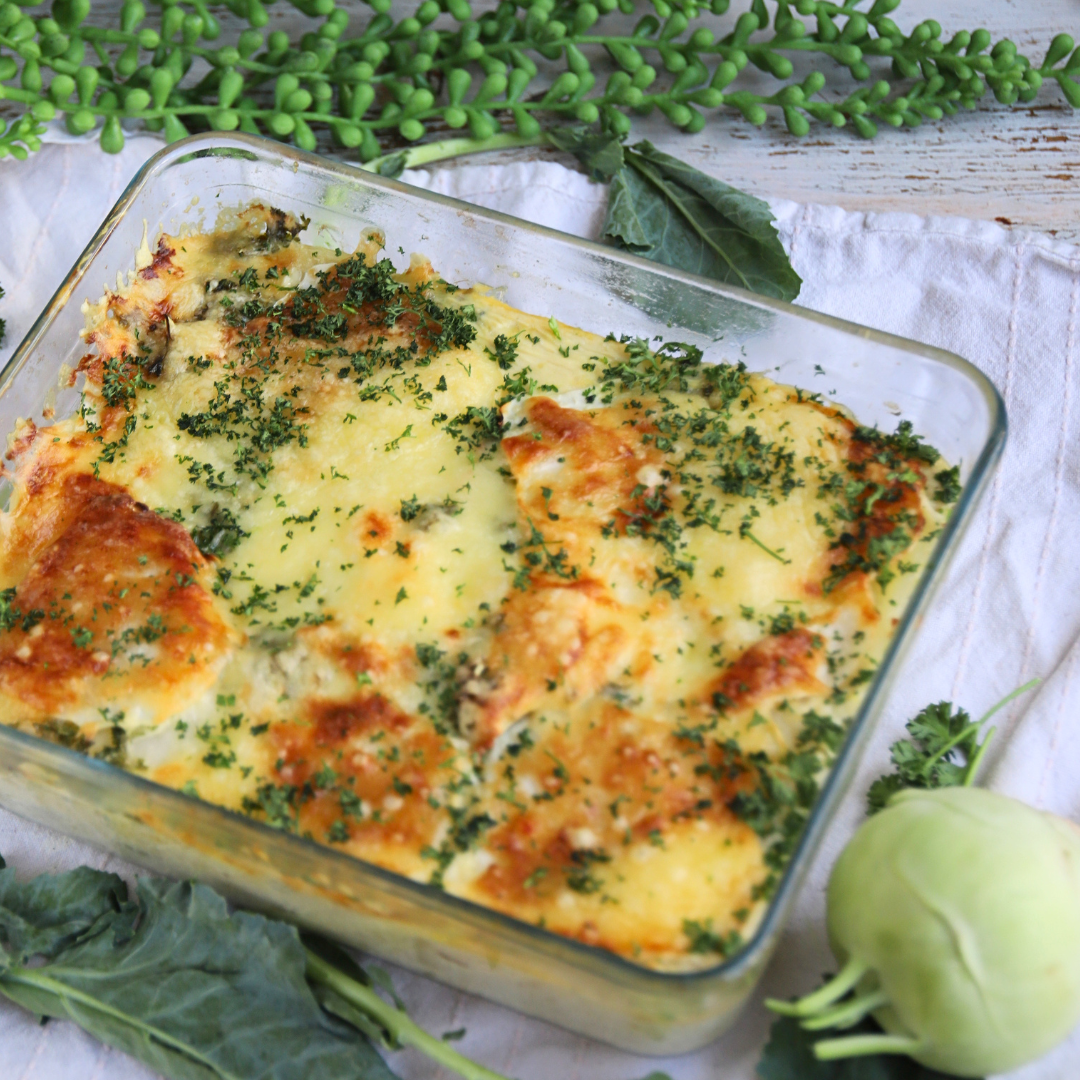 Keto Kohlrabi-Gratin