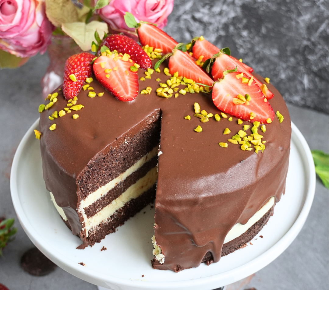 Low-Carb & Keto Schoko-Mandelcreme-Torte