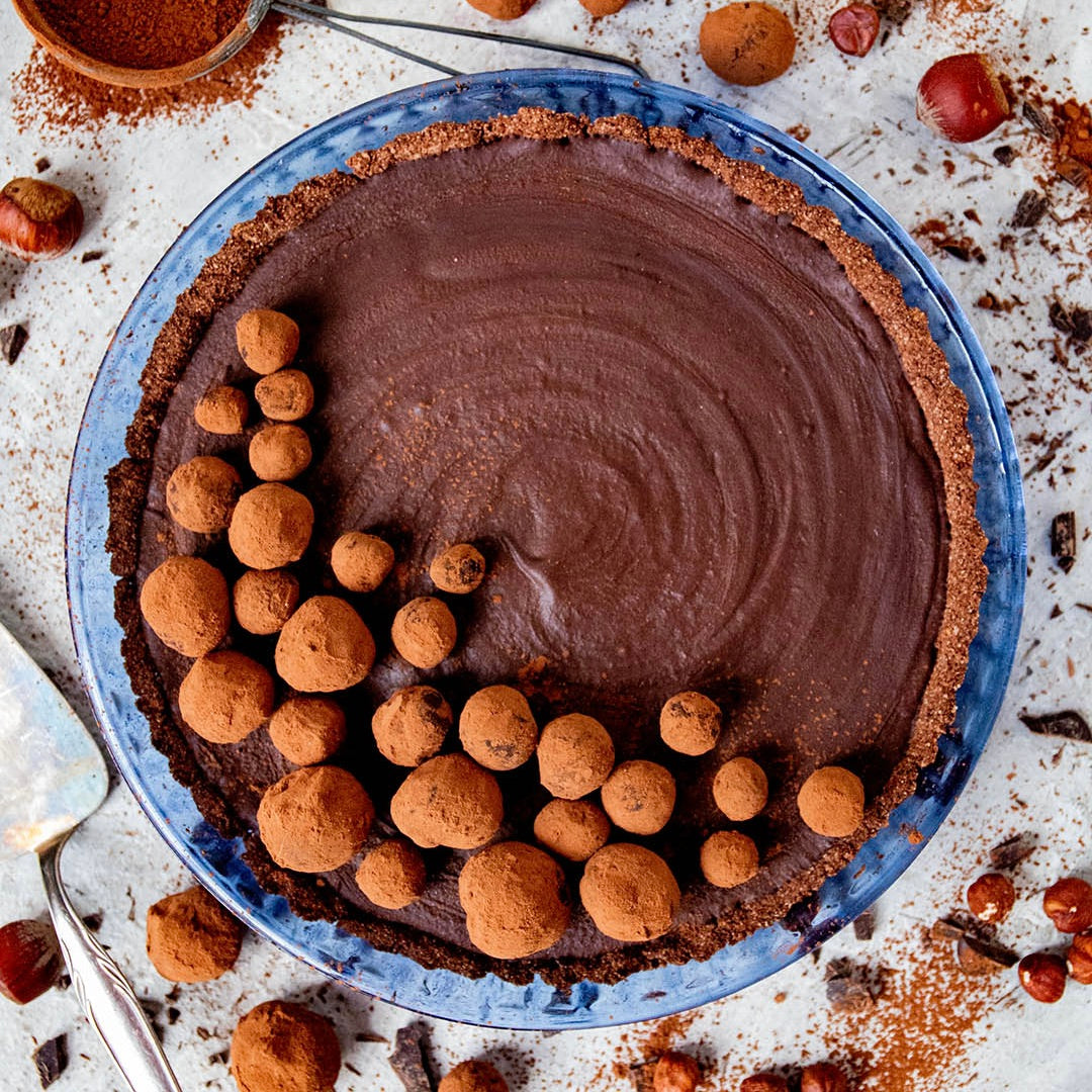 Vegane Keto Tarte mit Schokoganache