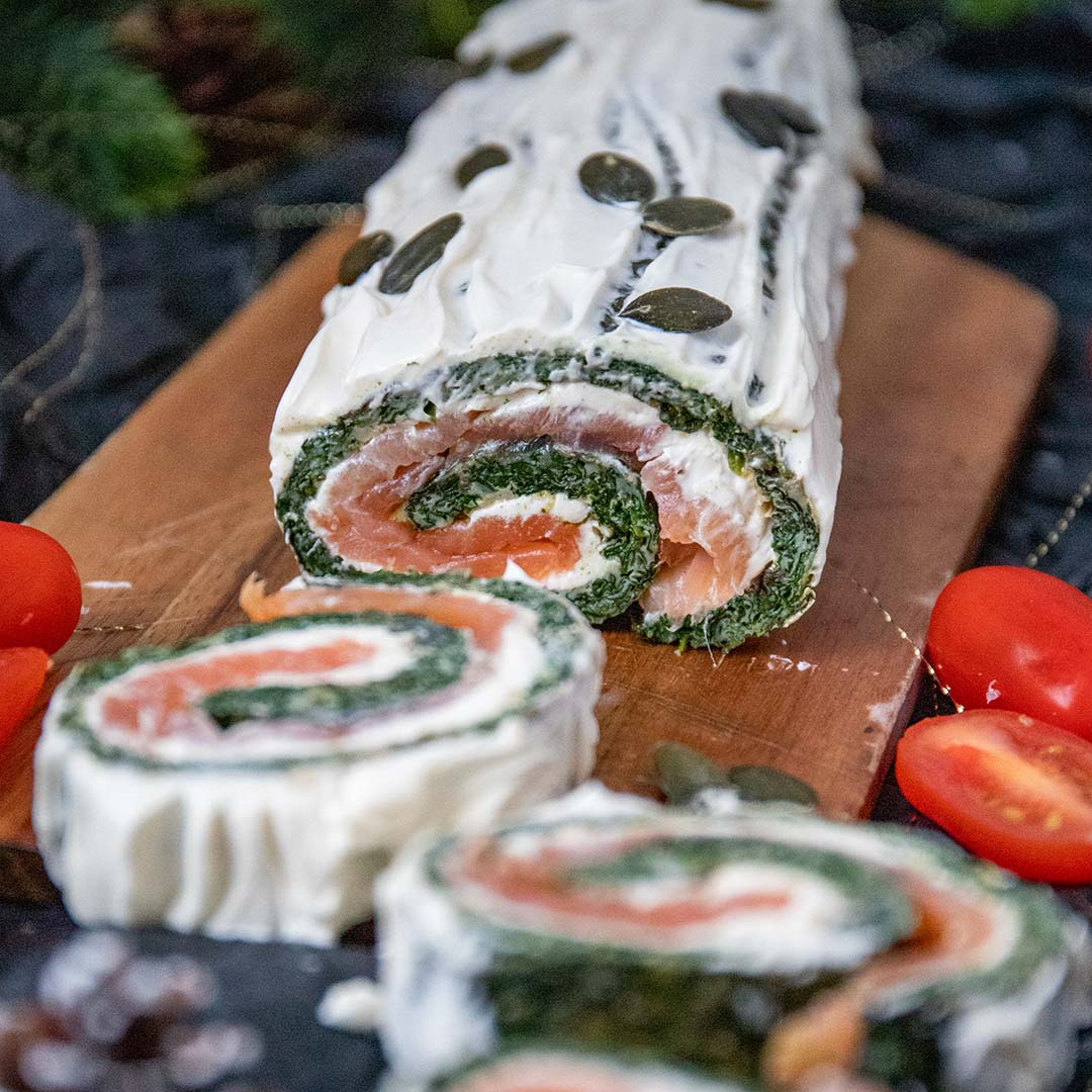 Low-Carb & Keto Lachs-Spinat-Rolle