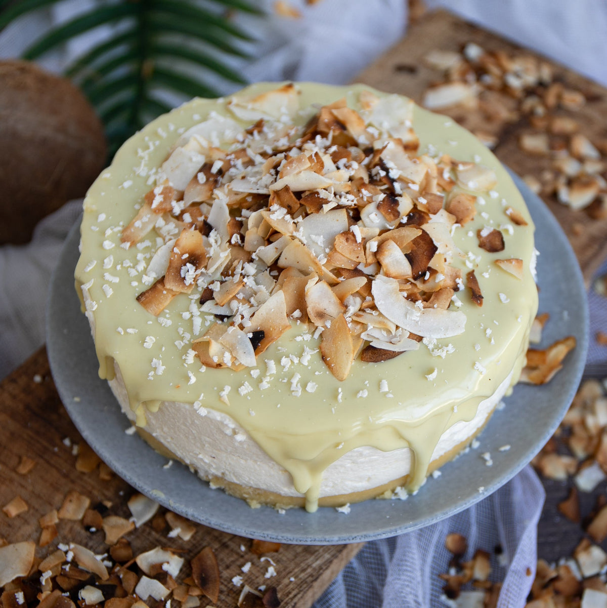 No Bake Keto Kokos Cheesecake