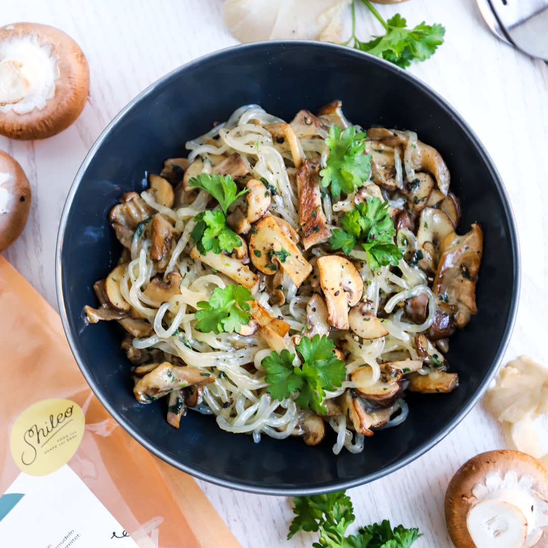 Low-Carb & Keto Pilz-Nudelpfanne
