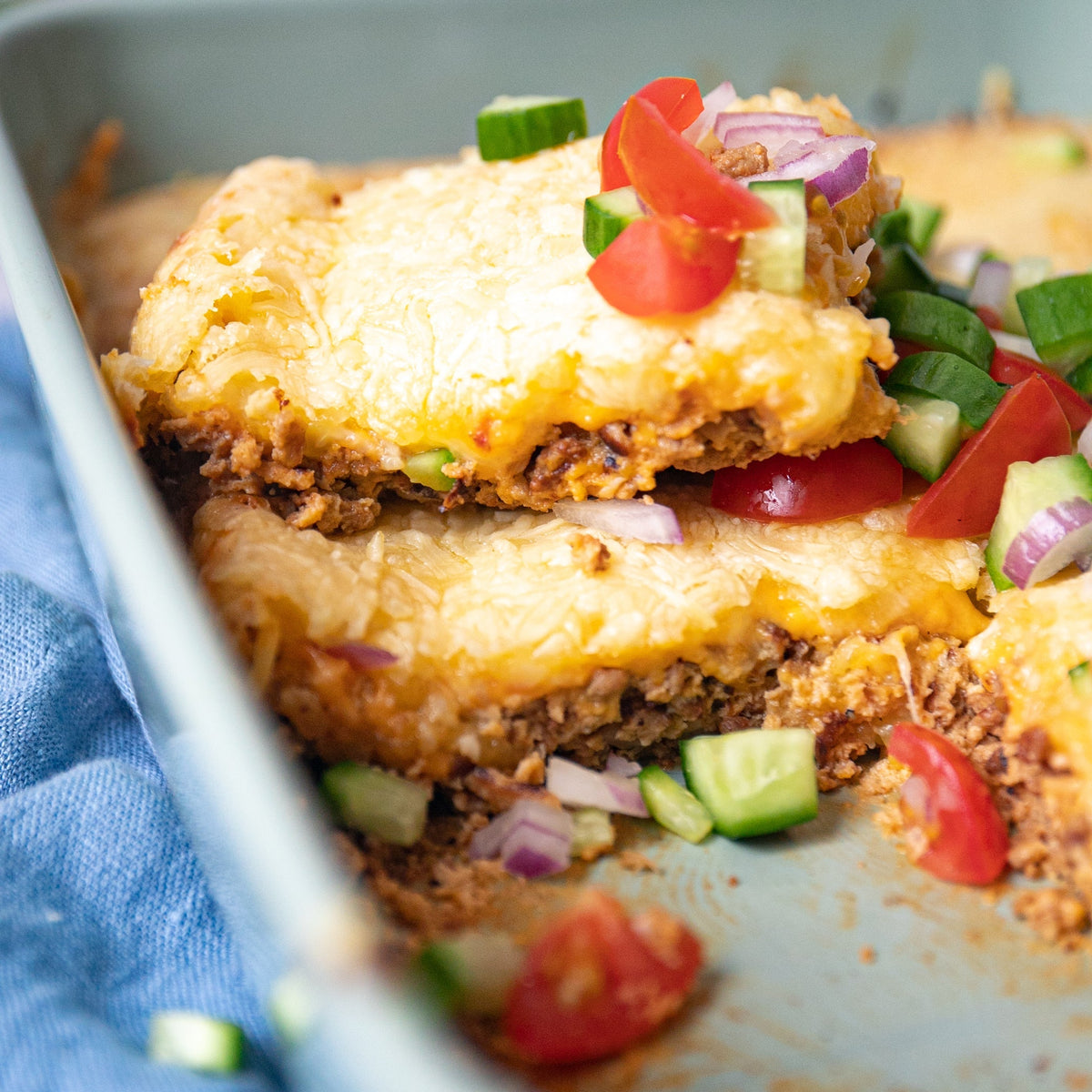 Veggie Keto Cheeseburger-Auflauf