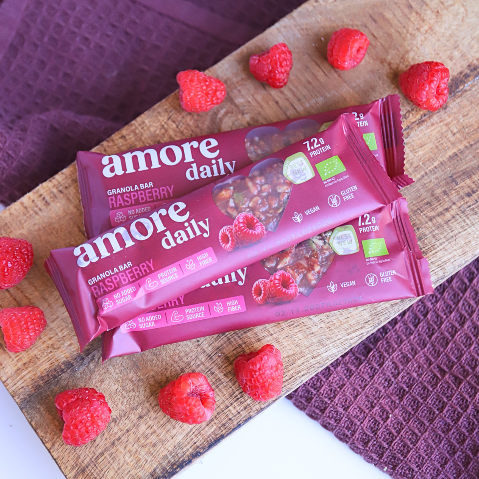 Lower-Carb* Granola Bar | Himbeere