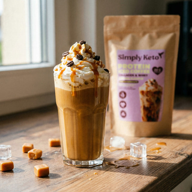 Lower-Carb* Protein Eiskaffee | Karamell