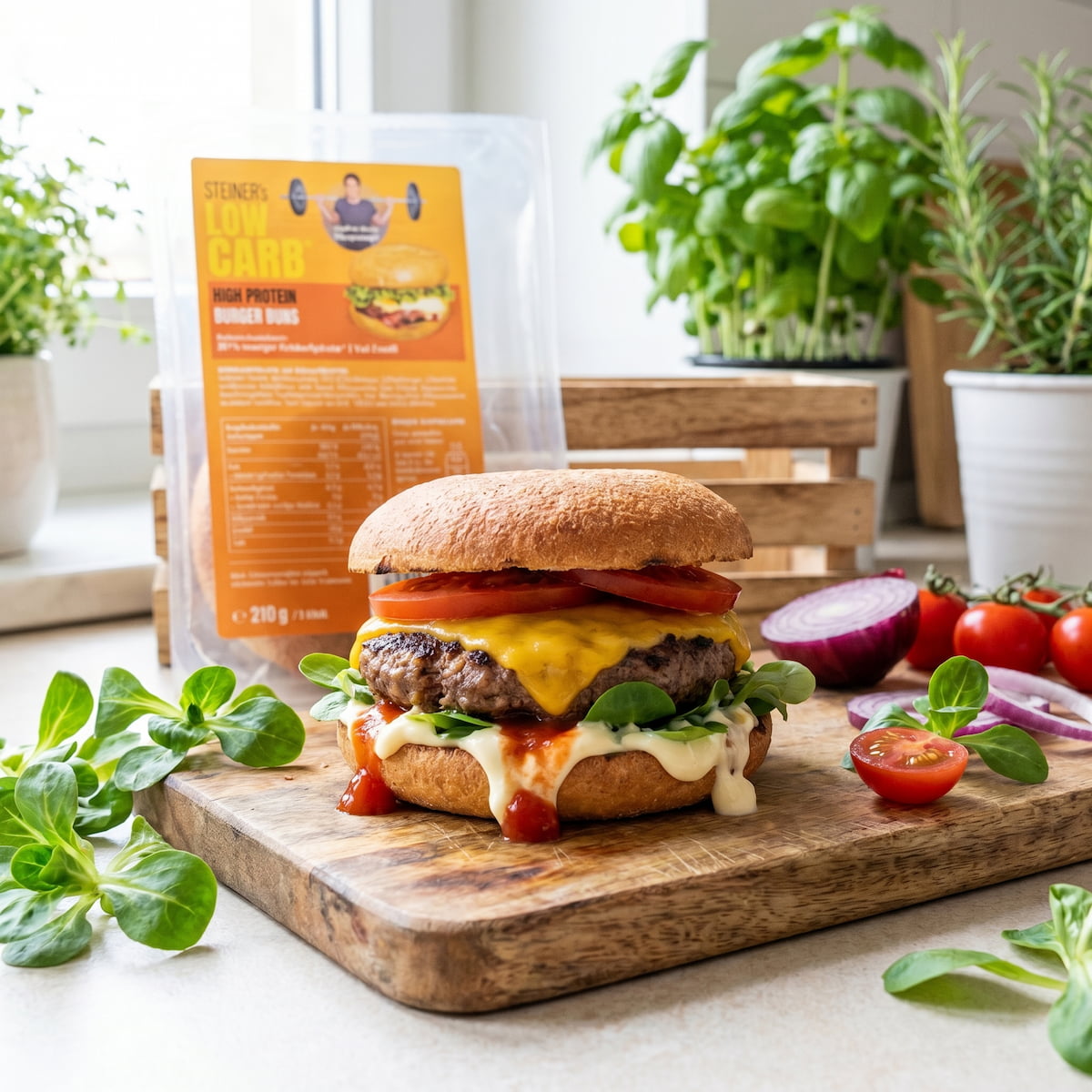 Lower-Carb* High Protein Burger Buns