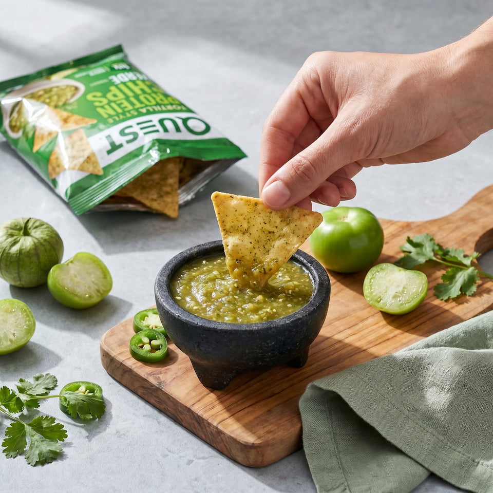 Salsa Verde Protein Chips Tortilla Style  | 8er Maxipack