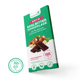 Keto Edelbitter Schokolade mit Haselnüsse | 60% Kakao