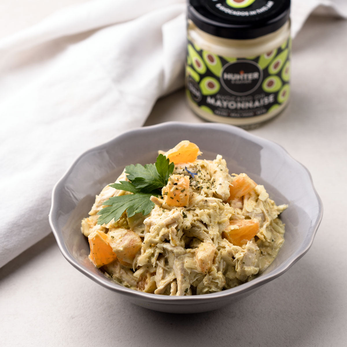 Low-Carb & Keto Geflügelsalat mit Mandarine und Sellerie