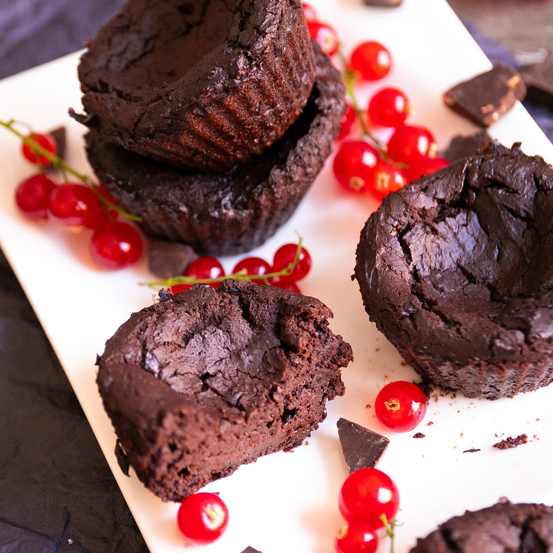Low-Carb & Keto Schokomuffins mit Trinkschokolade