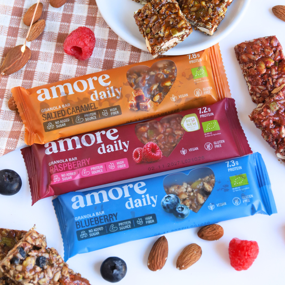 Lower-Carb* Granola Bar | Blaubeere