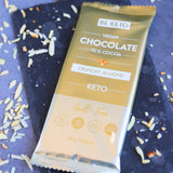 Vegane Keto Schokolade mit MCT-Öl - Knusprige Mandel