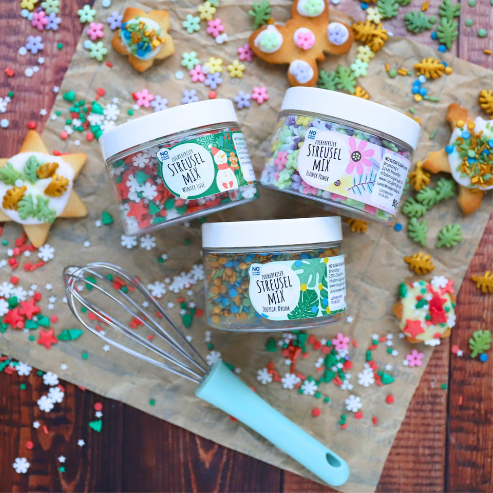 Zuckerfreier Streuselmix Flower Power