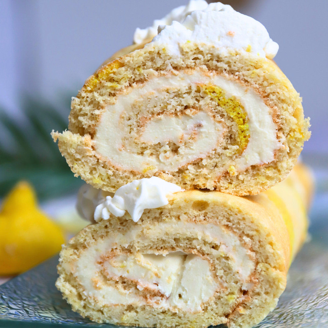 Low-Carb & Keto Zitronen Biskuitrolle