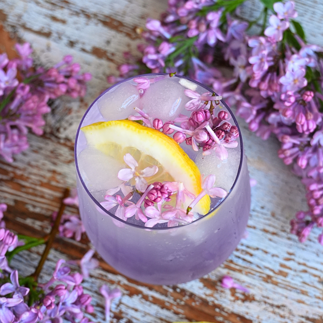 Flieder-Zitronen Infused Water mit Keto Koney