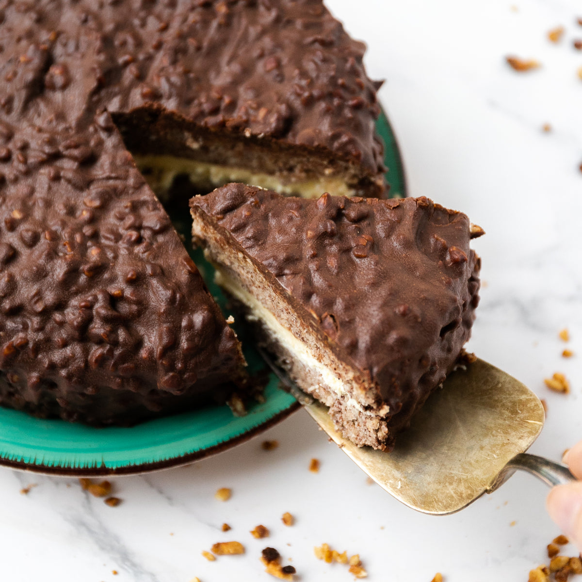 Low-Carb & Keto Schoko-Karamell Torte