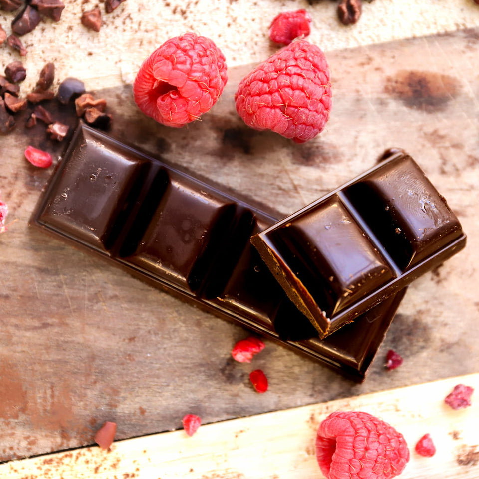 Dark Chocolate Raspberry Schokoriegel