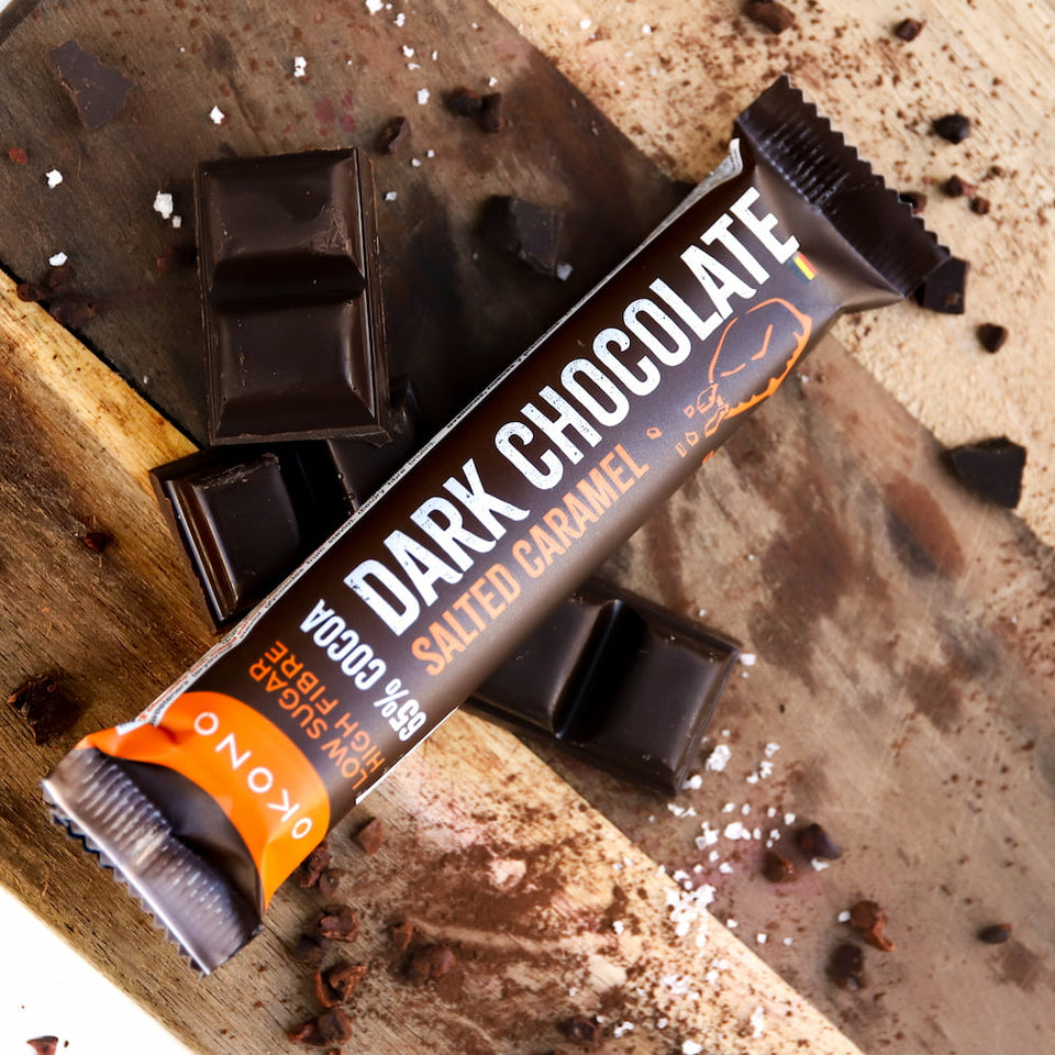 Dark Chocolate Salted Caramel Schokoriegel