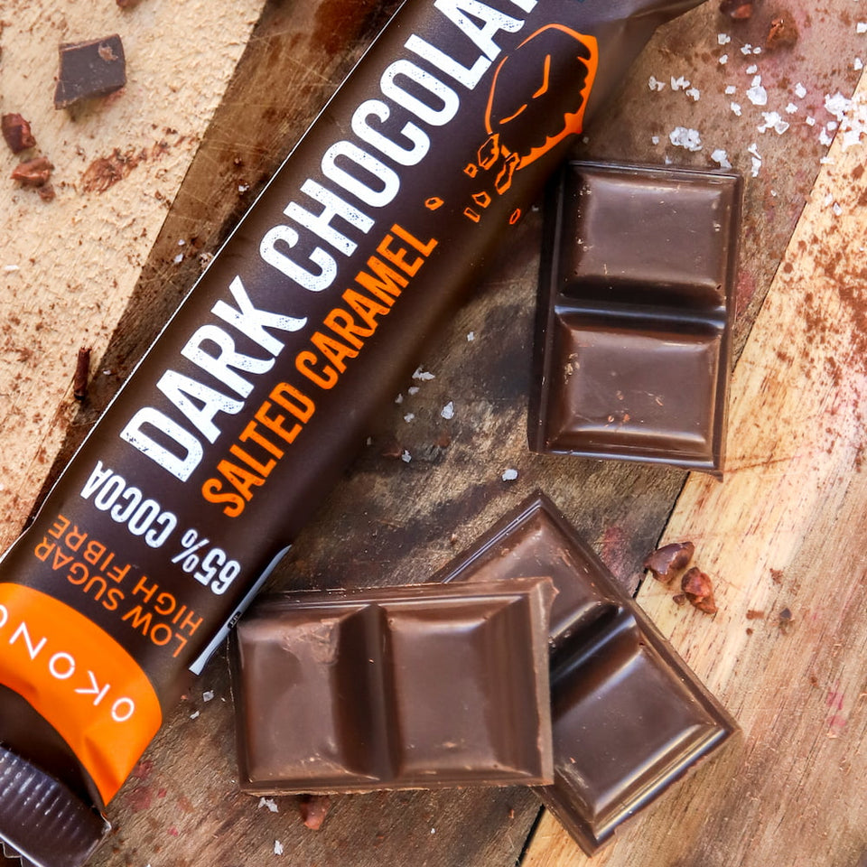 Dark Chocolate Salted Caramel Schokoriegel