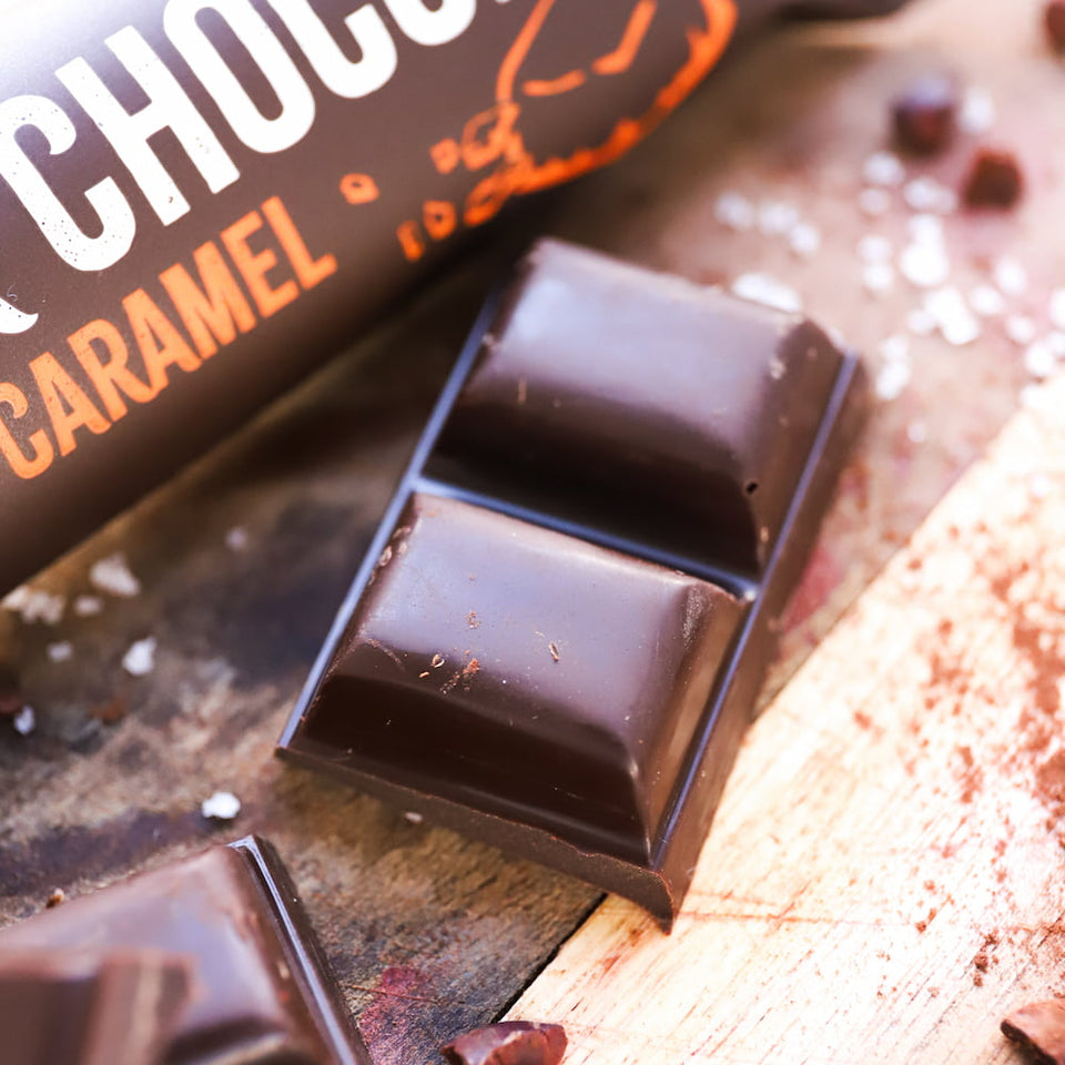 Dark Chocolate Salted Caramel Schokoriegel