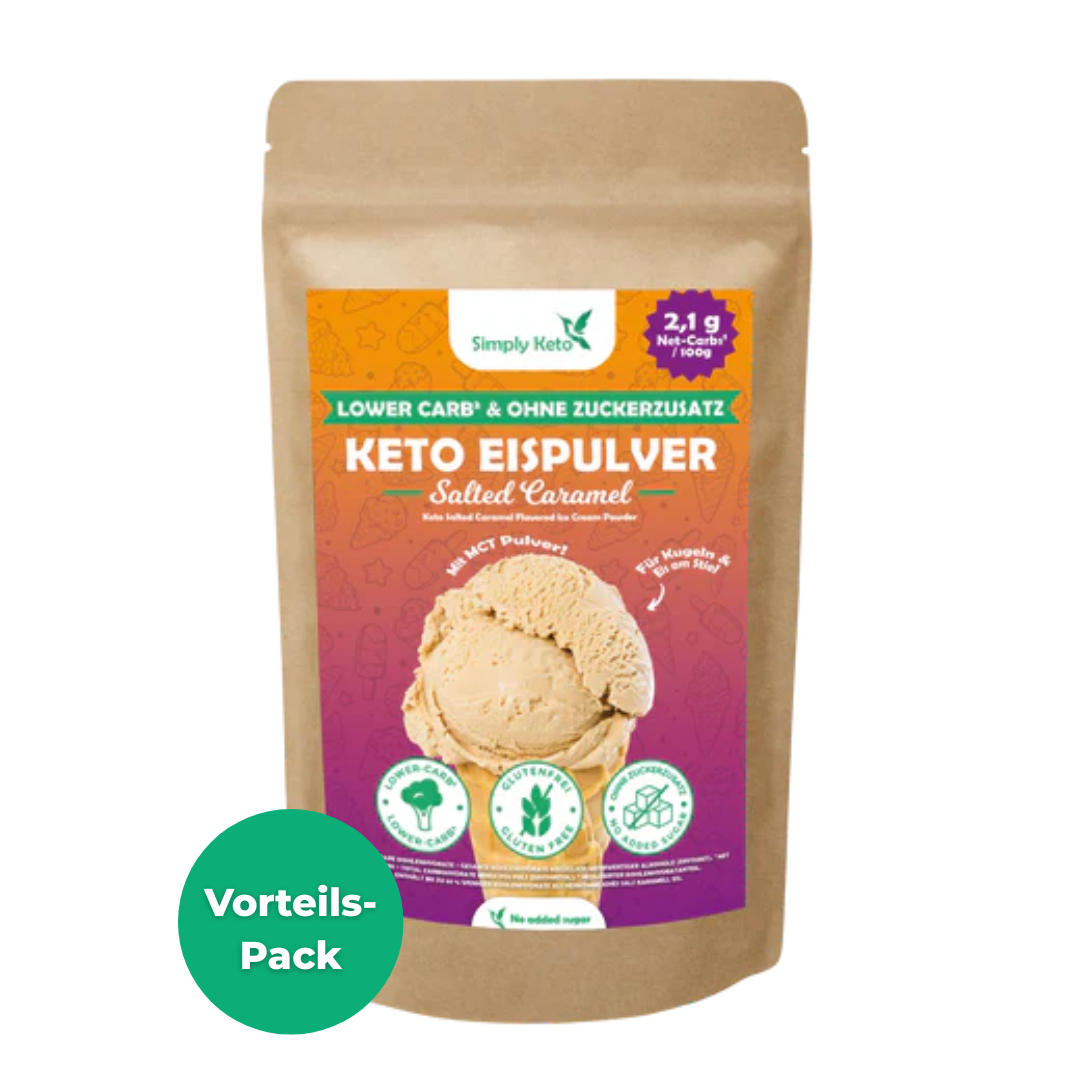 Lower-Carb* & Keto Eispulver | Salz-Karamell | Maxipack 500g