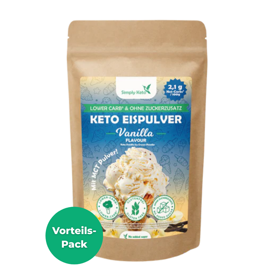 Lower-Carb* & Keto Eispulver | Vanille | Maxipack 500g