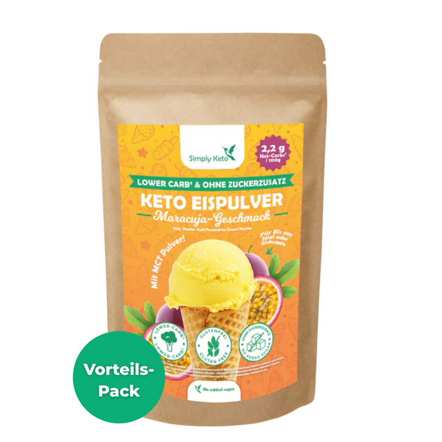 Lower-Carb* & Keto Eispulver | Maracuja | Maxipack 500g