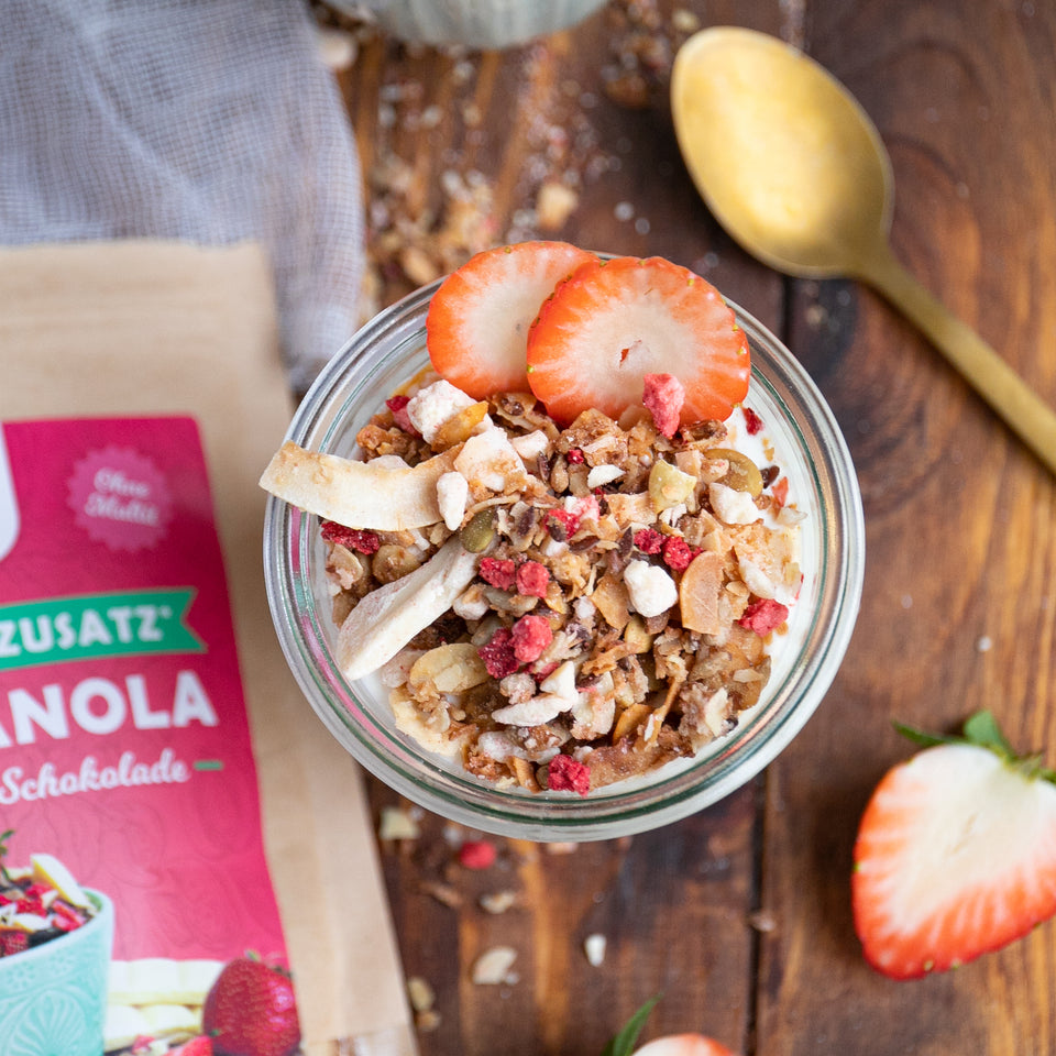 Erdbeere & Weiß Schokolade-Granola 500 g