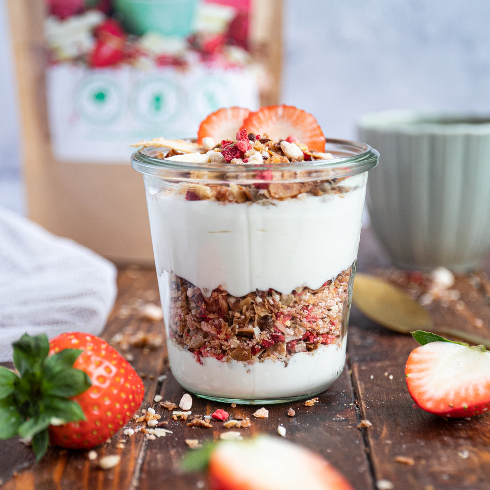 Erdbeere & Weiße Schokolade-Granola 250 g