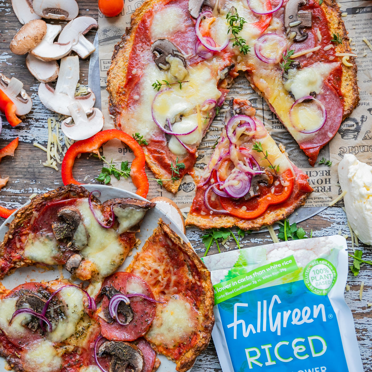 Low-Carb & Keto Blumenkohl-Pizza - 100% glutenfreier Boden