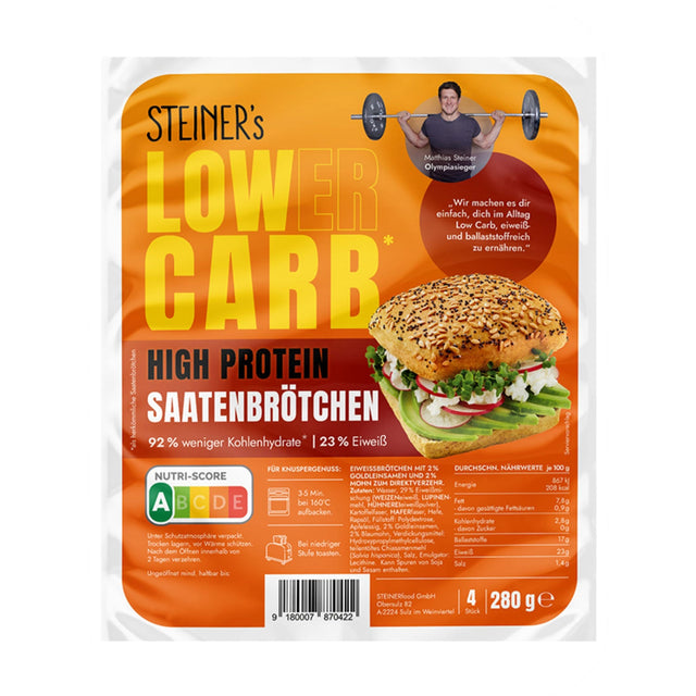 Lower-Carb* High Protein Saatenbrötchen