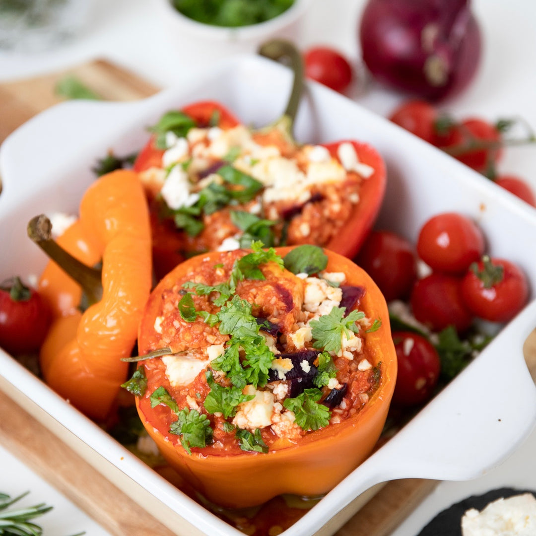 Vegetarisch gefüllte Low-Carb & Keto Paprika
