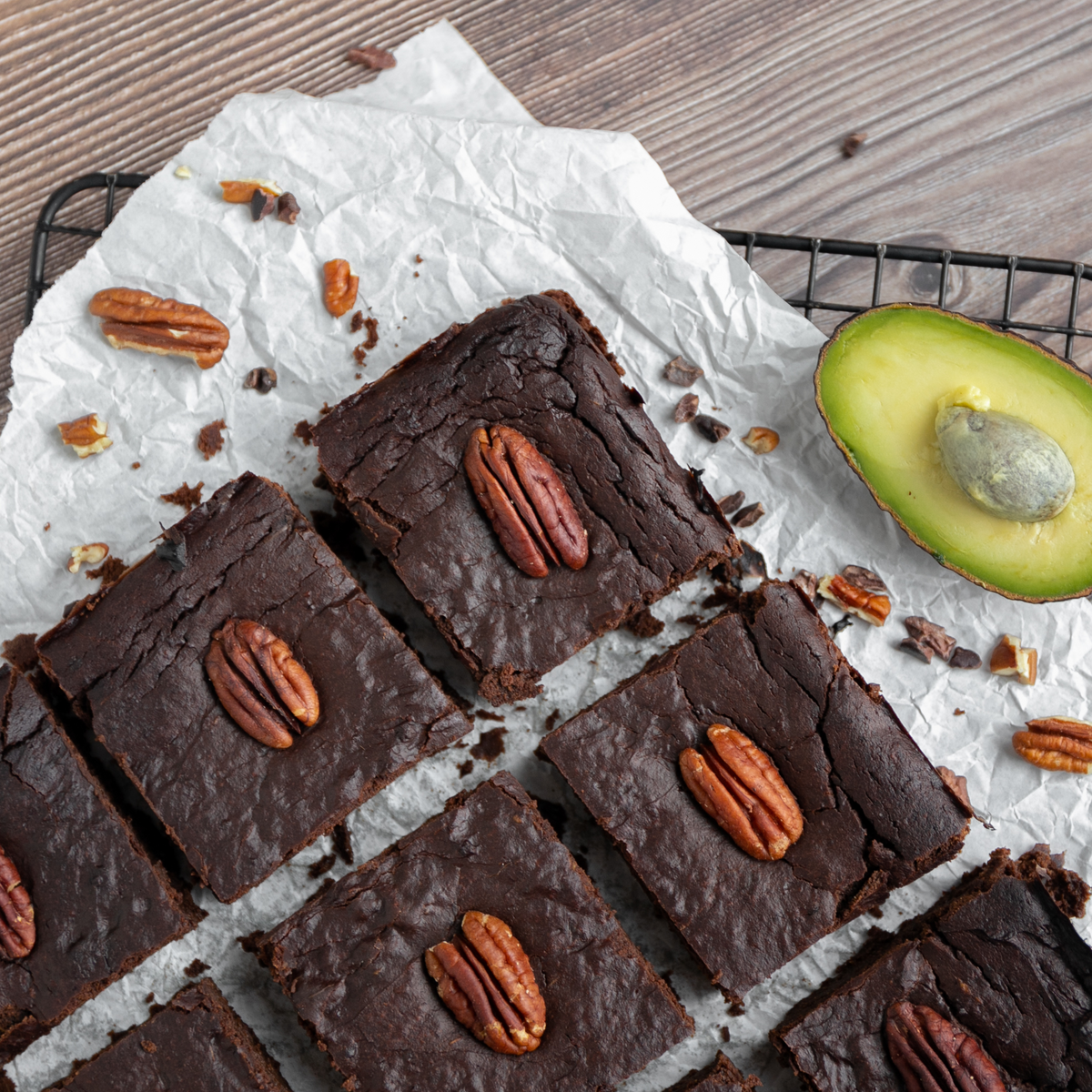 Keto vegane Avocado-Brownies
