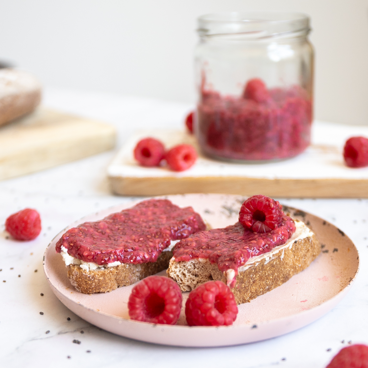 Chia-Himbeermarmelade ohne Zucker
