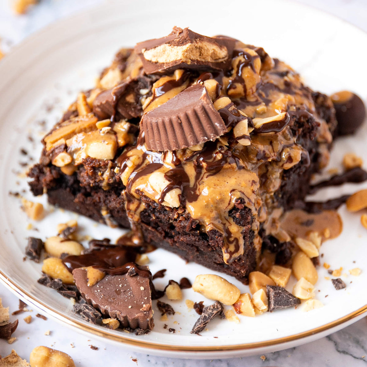 Low-Carb & Keto Peanutbutter-Brownies