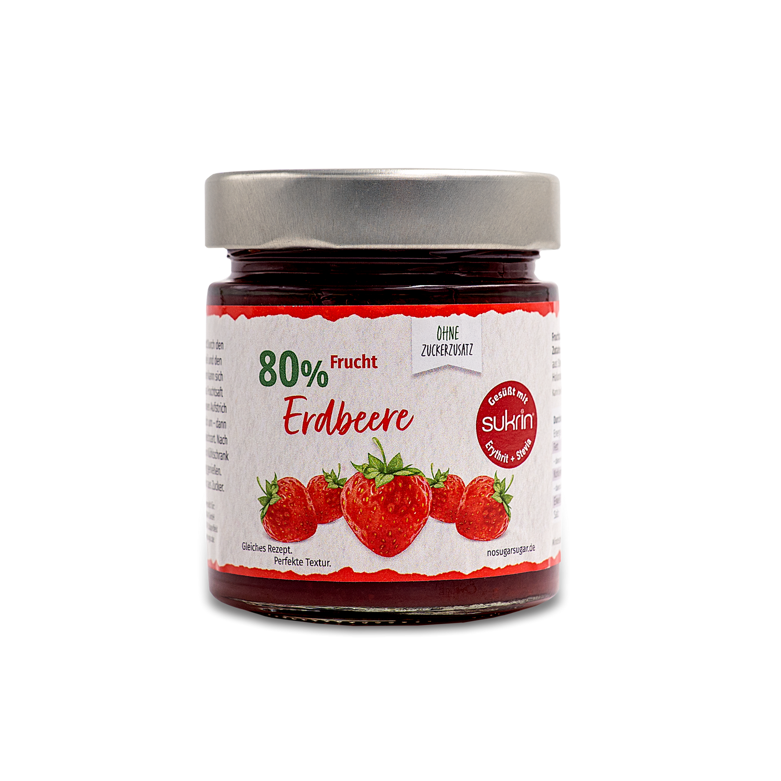 Erdbeer Fruchtaufstrich mit Erythrit & Stevia 225 g