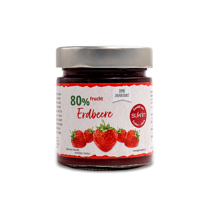 Erdbeer Fruchtaufstrich mit Erythrit & Stevia 225 g