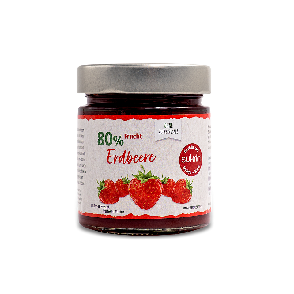 Erdbeer Fruchtaufstrich mit Erythrit & Stevia 225 g