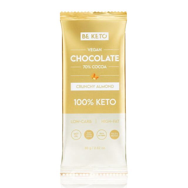 Vegane Keto Schokolade mit MCT-Öl - Knusprige Mandel