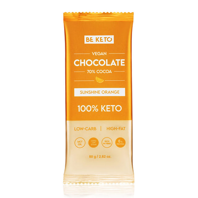Vegane Keto Schokolade mit MCT-Öl - Sonnenschein Orange