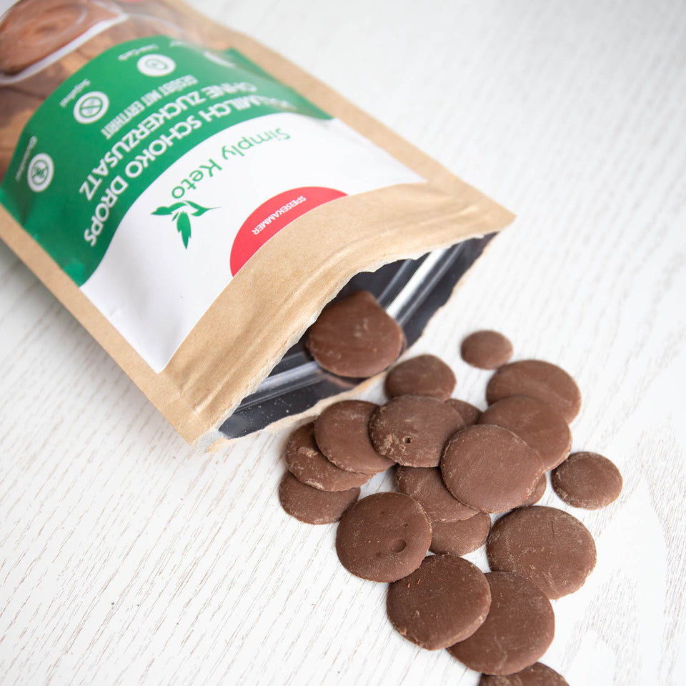 VOLLMILCH Schoko Drops 200 g | Erythrit