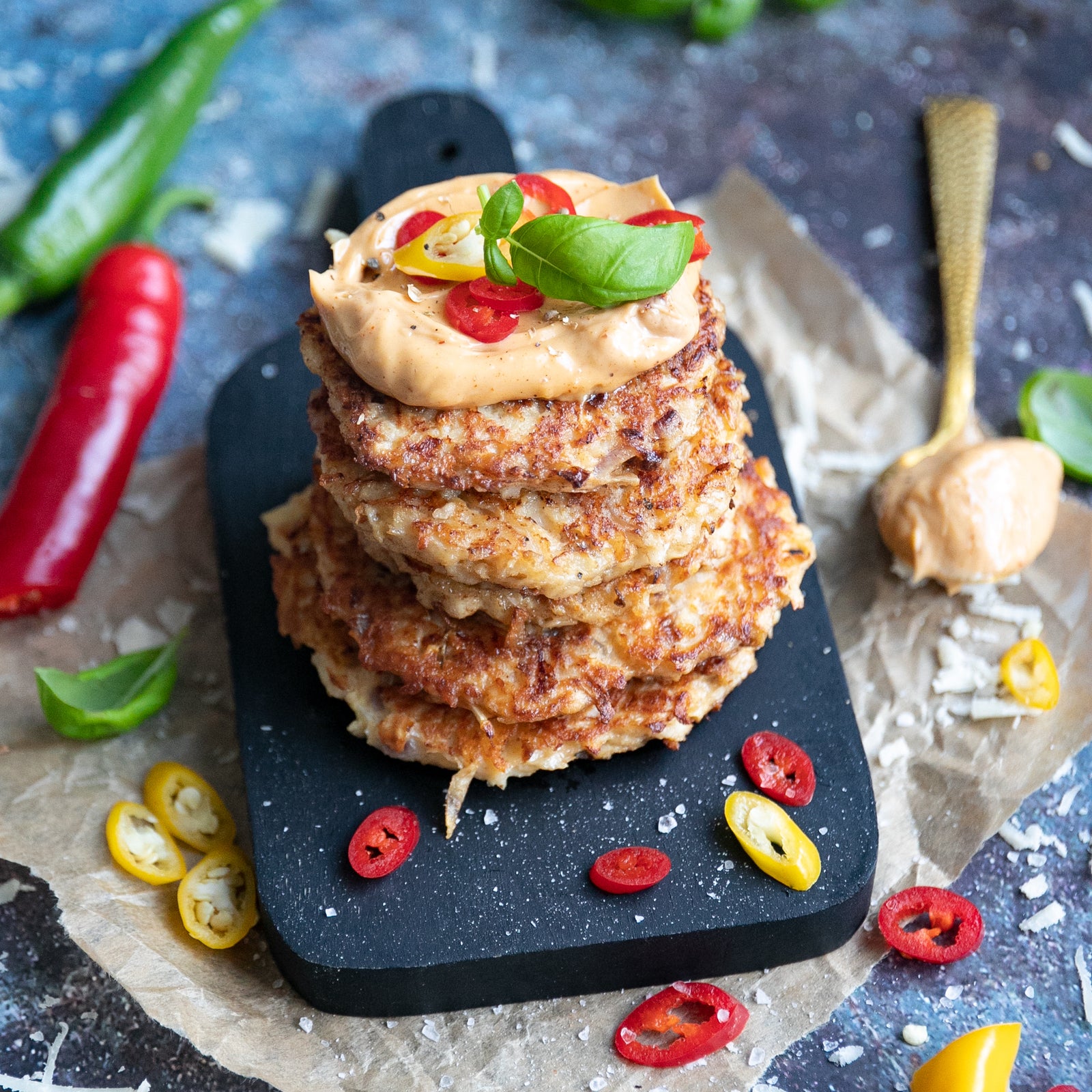 Low-Carb & Keto Selleriepuffer mit Mayonnaise