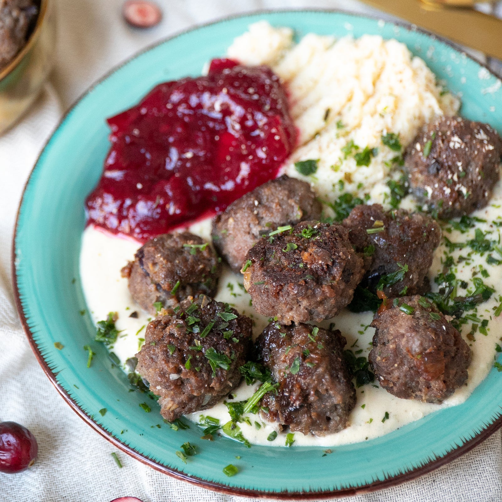 Low-Carb Köttbullar mit Rahmsauce
