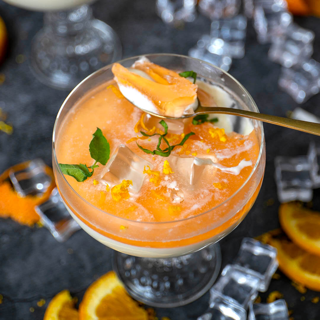 Zuckerfreie Schokomousse mit Orangengelee