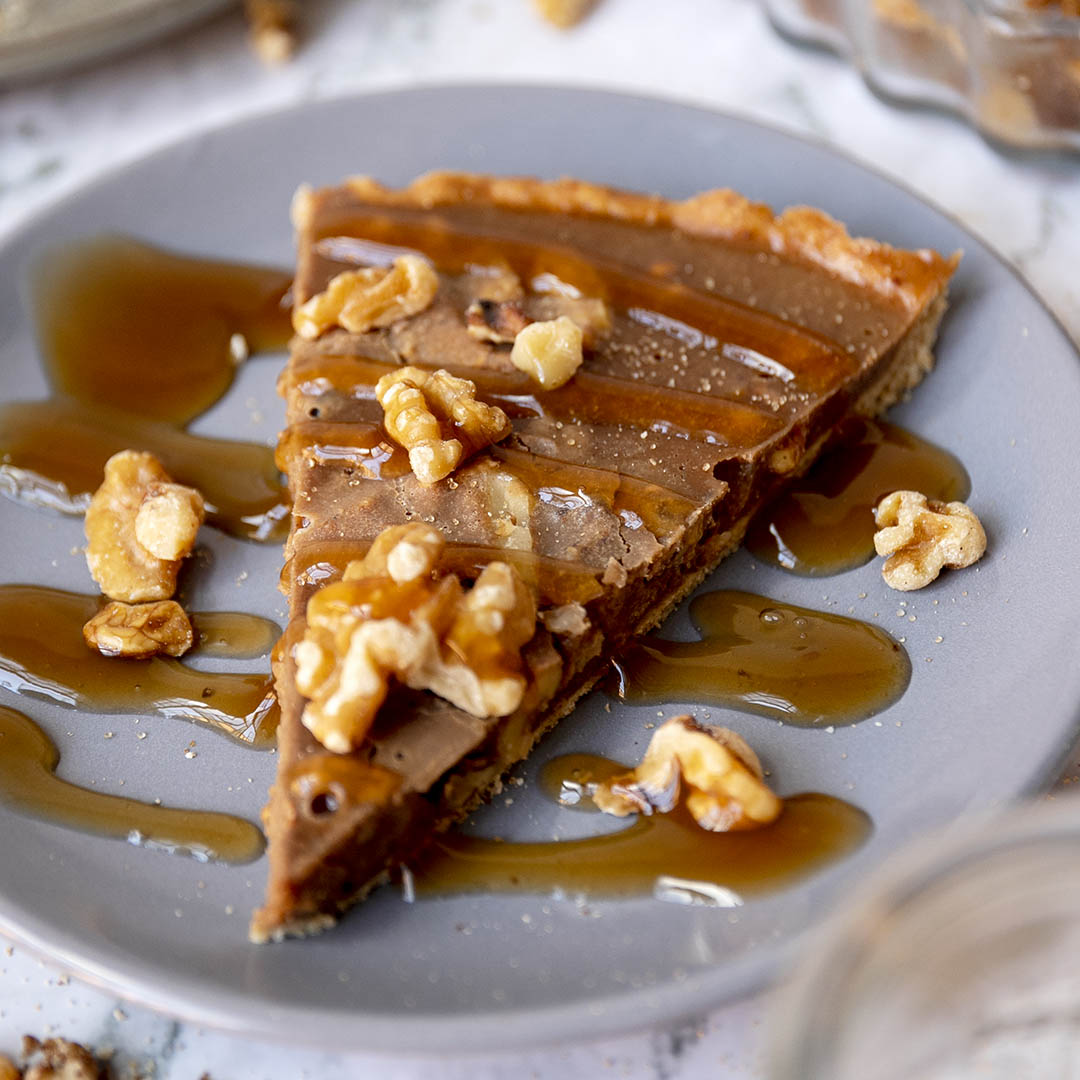 Vegane Walnuss-Karamell-Tarte