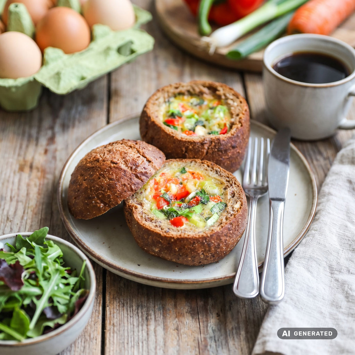 Low-Carb Omelette Frühstücksbrötchen